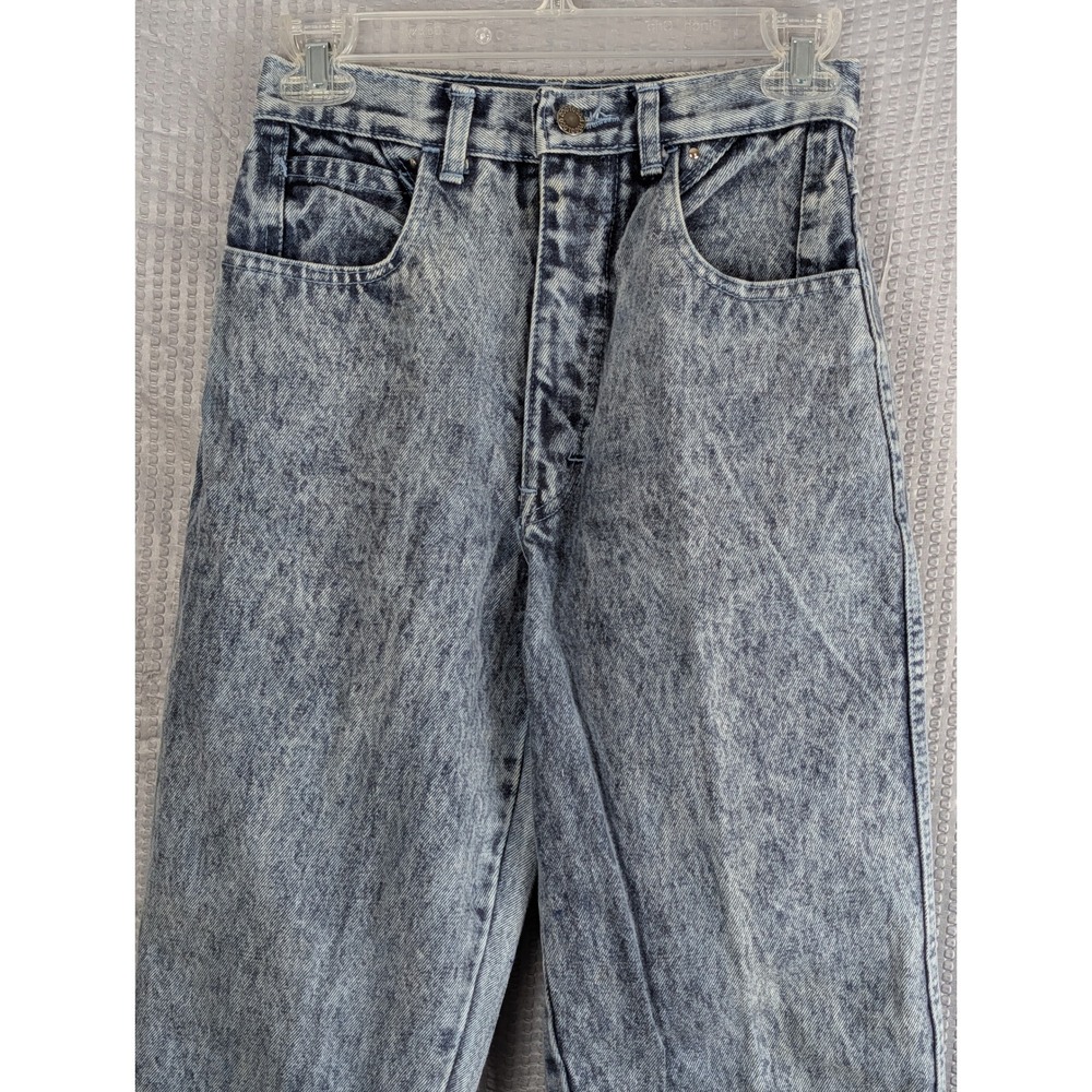 Poco Loco Vintage 80s Acid Wash High‎ Rise Tapered Jeans Womens XS 23 24 Waist